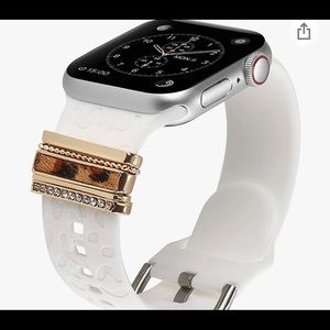 Cheetah Engraved Silicon bands with decorative band charms Apple Watch